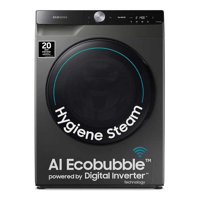 Samsung 10.5 Kg / 7.0 Kg Wi-Fi Enabled Inverter Fully-Automatic Front Load Washer Dryer (WD10T704DBX/TL, Inox, AI Control)