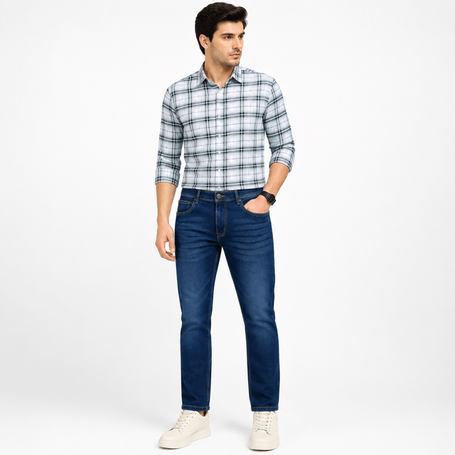 Men Blue Mid Rise Slim Fit Jeans