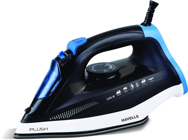 HAVELLS Plush 1600 W Steam Iron with Steam Burst, Vertical, Horizontal Ironing, (Black)