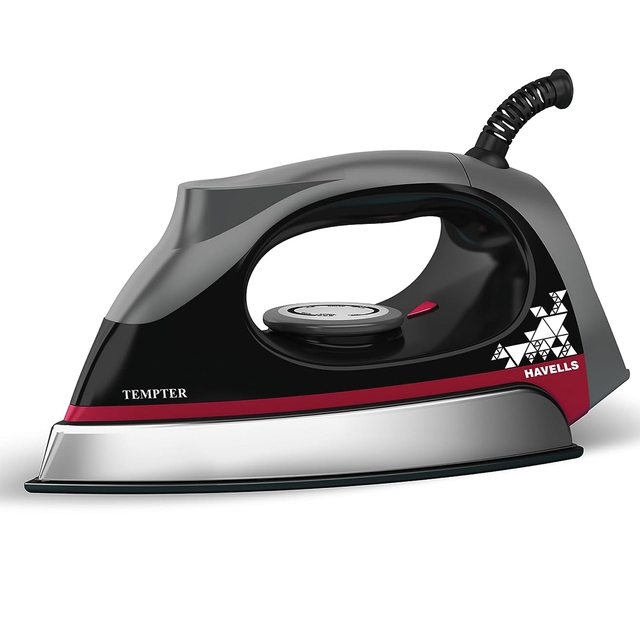Havells Tempter 1000W Dry Iron Press with Greblon E2 Grade Non-Stick Coated Sole Plate