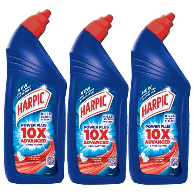 Harpic 1 Litre (Pack of 3) - Original, Disinfectant Toilet Cleaner Liquid | Suitable for Toilet Bowls