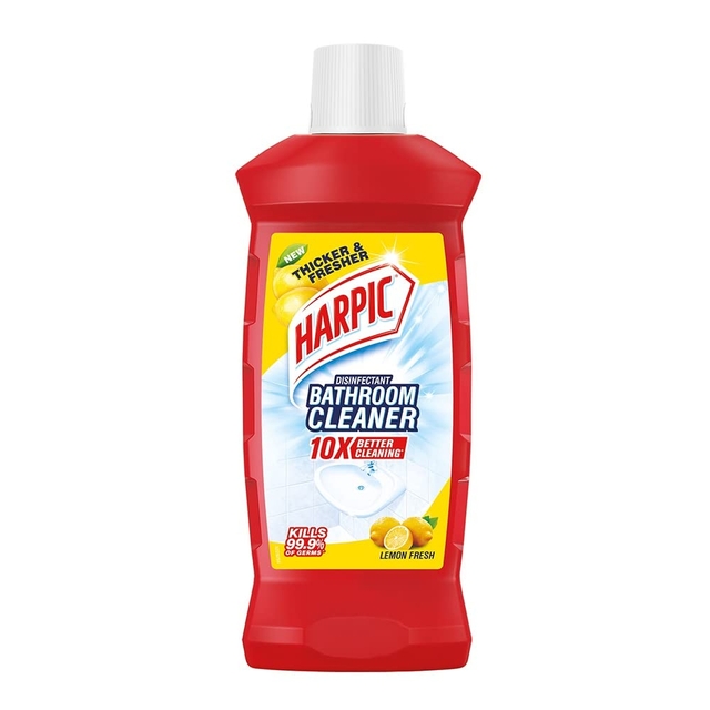 Harpic 1 Litre - Lemon, Bathroom Cleaner Liquid | New Thicker Bathroom Floor Cleaner | Red Harpic Bottle