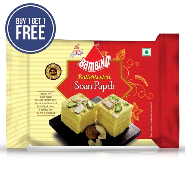 Bambino Sweets Gift Pack of Soan Papdi Butterscotch Each 200g