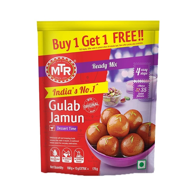 MTR Gulab Jamun Mix, 160g / 175 grams (Buy 1 & Get 1 Free)