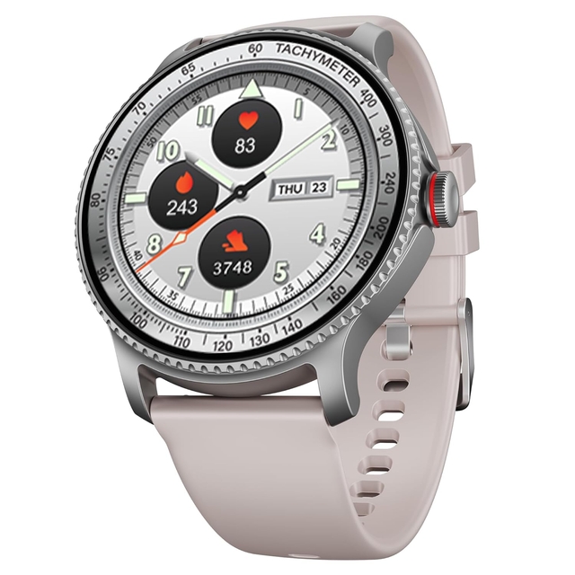 boAt Newly Launched Lunar Discovery w/ 1.39" (3.5 cm) HD Display, Turn-by-Turn Navigation, DIY Watch Face Studio, Bluetooth Calling, Emergency SOS, QR Tray, Smart Watch for Men & Women(Cherry Blossom)