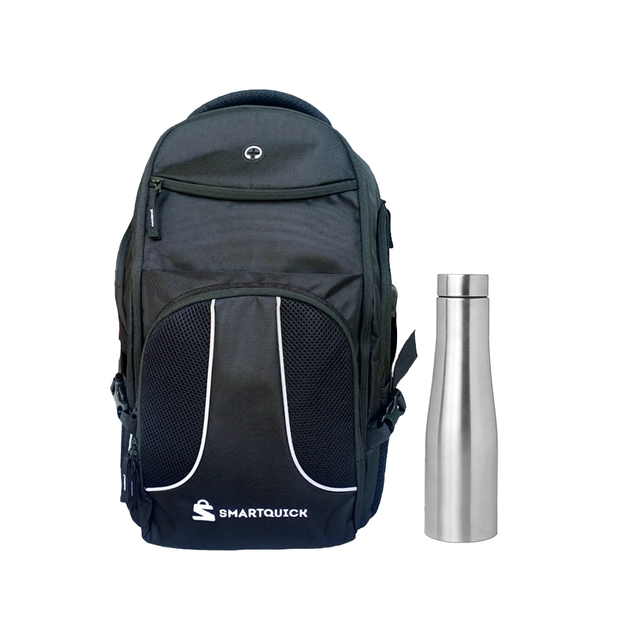 Casual Waterproof Laptop Backpack/Office Bag/School Bag/College Bag &  Asian Mattel Finish Stainless Steel Water Bottle 1000ml