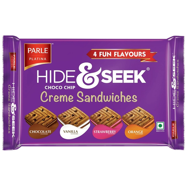 Hide & Seek Choco Chip Creme Chocolate Sandwich Biscuits, 400 Gm Pouch