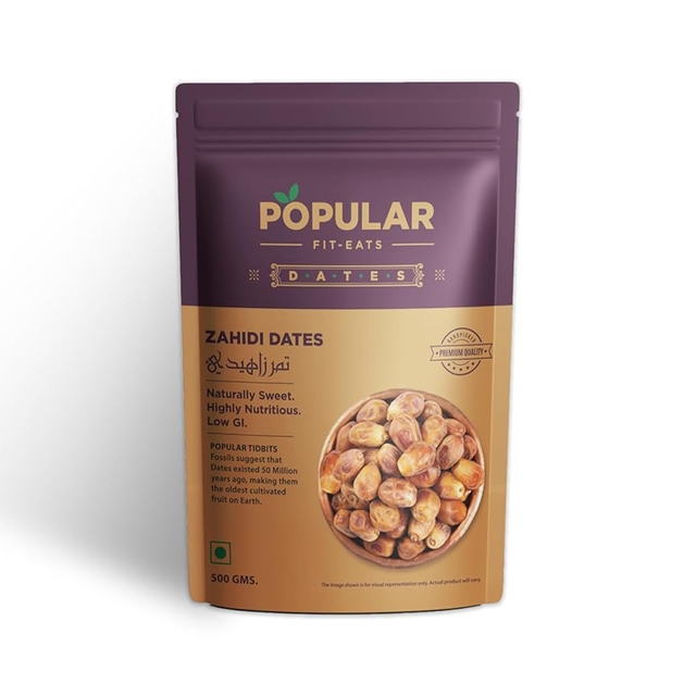 POPULAR FIT-EATS Goldern Zahidi Dates, 500 gm