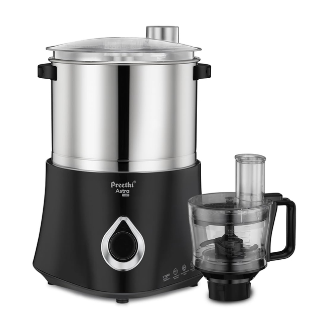 Preethi Stainless Steel Astra Expert Table Top Wet Grinder With Food Processor, 2 Liter