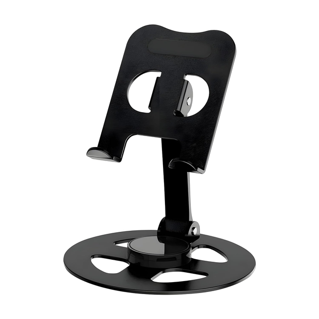 IVON Multifunctional Aluminum Mobile Stand and Tablet Stand with 360° Rotating Base and Adjustable Angle Compatible with iPad iPhone & Smartphones.