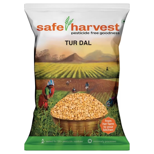 safe harvest Toor/Arhar Dal (Split) (Pesticide Free) (500 g)