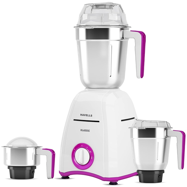 Havells Klassic 750 watts 3 Jar Mixer Grinder with 304 SS Blades,& Lock Mechanism
