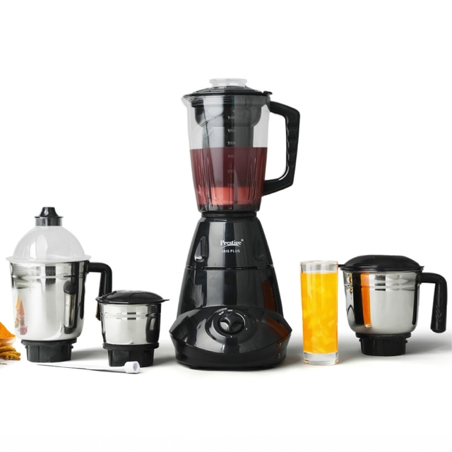 Prestige Iris Plus 750 W Mixer Grinder With 4 Jars (Black, 750 watts)