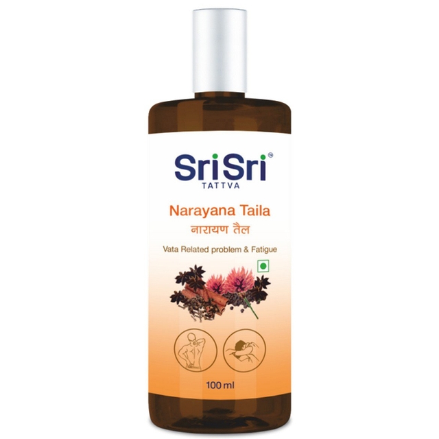 Sri Sri TATTVA shuddhta ka naam Narayana Taila, 100ml - Muscle and Joint Pain Relief Massage Oil Made with Pure Ayurvedic Ingredients
