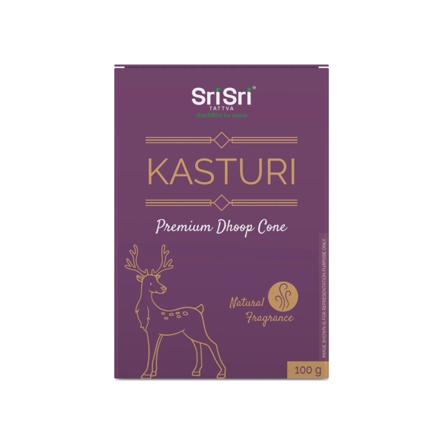 Sri Sri Tattva Premium Natural Kasturi 100g Cone Dhoop