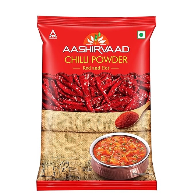 Aashirvaad Chilli Powder, 500g Pack, Red Hot Chilli Powder with No Added Flavours and Colours