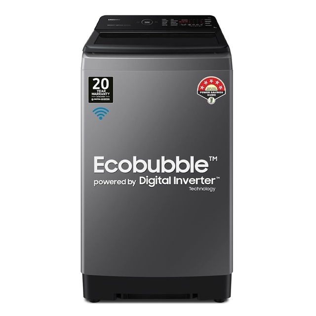 Samsung 9 kg, 5 star, Eco Bubble Technology, Wi-Fi, Soft Closing Door, Fully-Automatic Top Load Washing Machine,