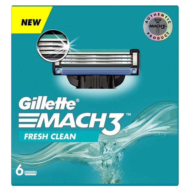Gillette Mach 3 Shaving Blades- Pack Of 6 (Cartridges) | Razor blades for men | Value Pack for upto 6 months of shaving | Anti-friction Blades for a comfortable shave & sensitive skin