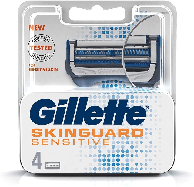 Gillette Skinguard Manual Shaving Razor Blades- Pack Of 4 Cartridges, Men