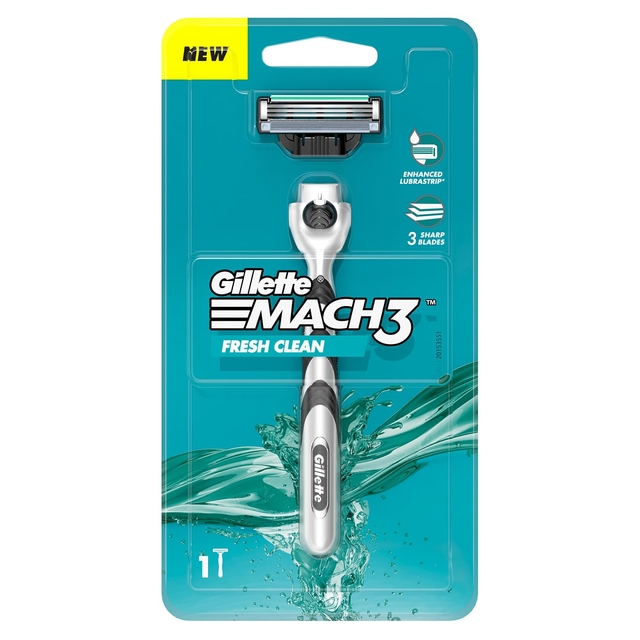 Gillette Mach 3 Razor for men Most Comfortable shave| 3 blade Razor for men | Anti-Friction Blades for safe shave | Lubricating Strip for smooth shave & sensitive skin | Metal Handle & Superior Grip