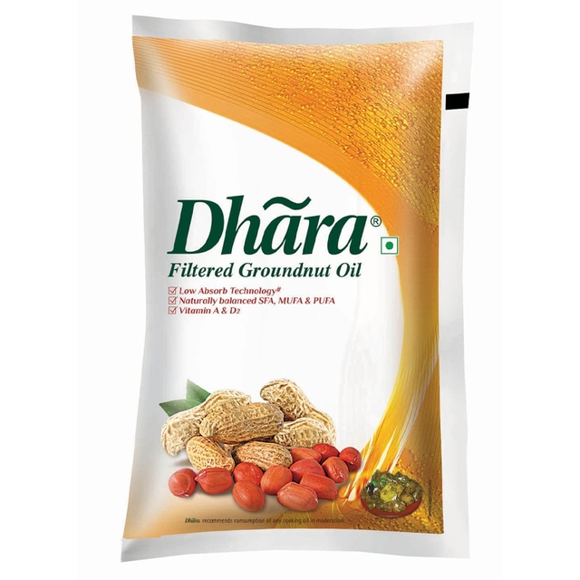 Dhara Filtered Groundnut Oil, 1L