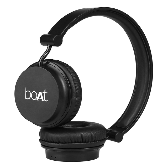 boAt Rockerz 410 Bluetooth Over Ear Headphone with Super Extra Bass, Up to 8H Playtime, Dual Connectivity Modes, Foldable Earcups and Lightweight Design (Carbon Black)