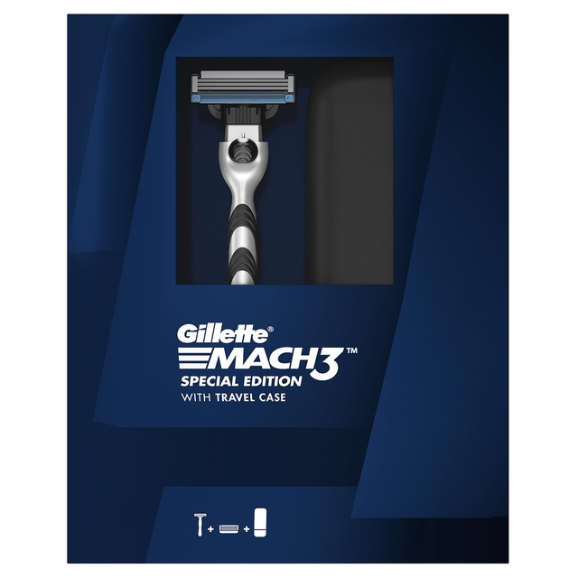 Gillette Mach3 Limited Edition Premium Gift Pack | 1 Gillette Mach3 Manual Razor, 1 Gillette Mach3 Cartridge, 1 Travel Case