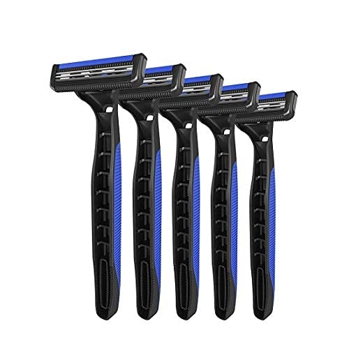 LetsShave Pro 2 Disposable Razor For Men, Pack of 5, Stainless Steel Shaving Blade Made In South Korea, Open Flow Twin Razor Blade With Pivot Head, Manual Shaving Razor for Men