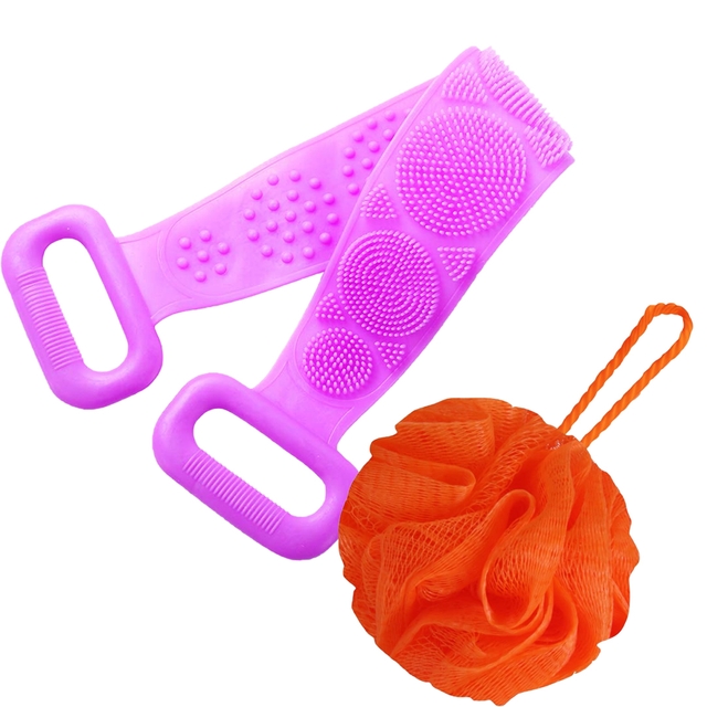 Back Scrubber for Shower ,Bath Body Brush & Kai, Bath Shower Loofah Sponge, Pouf Body Scrubber.