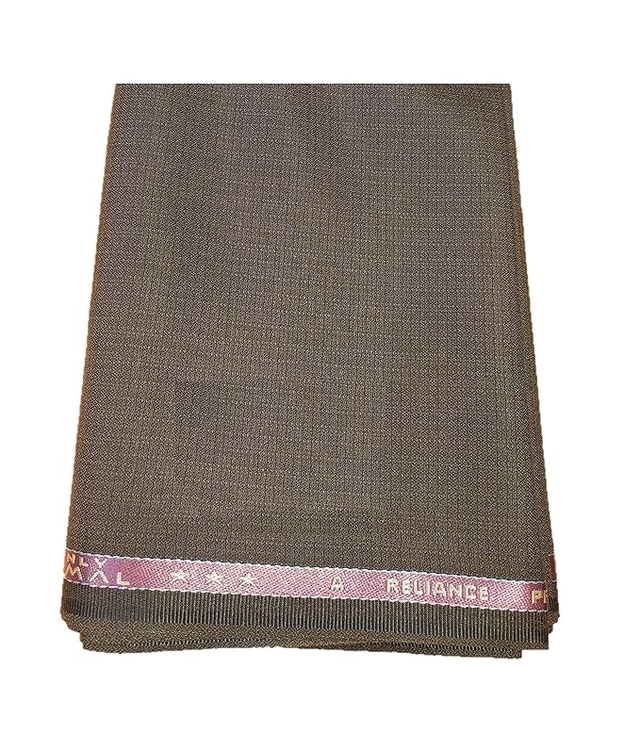 Only Vimal Men's Poly Viscose Unstitched Trouser Fabric (Brown,)