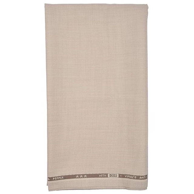Vimal Men's Polyblend Beige Trouser Fabric