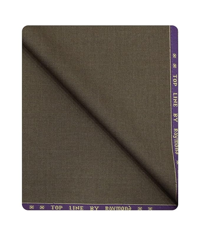 Raymond Men's Polyester Viscose Solids Unstitched Suiting Fabric (Brown)