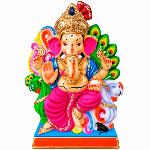 CLAY GANESHA, 100% ECO-FRIENDLY CLAY GANESHA IDOL,Size: 2 Feet