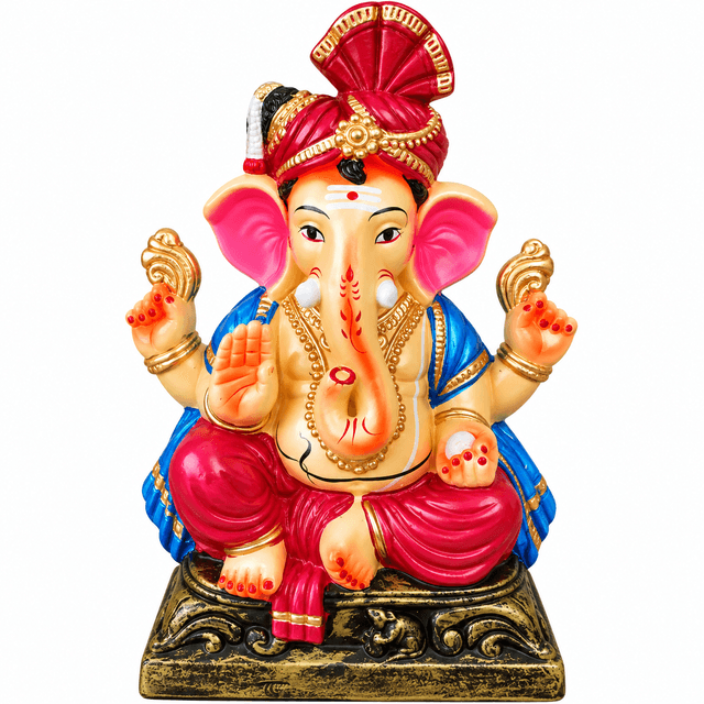 CLAY GANESHA, 100% ECO-FRIENDLY CLAY GANESHA IDOL, Size: 1.5 Feet