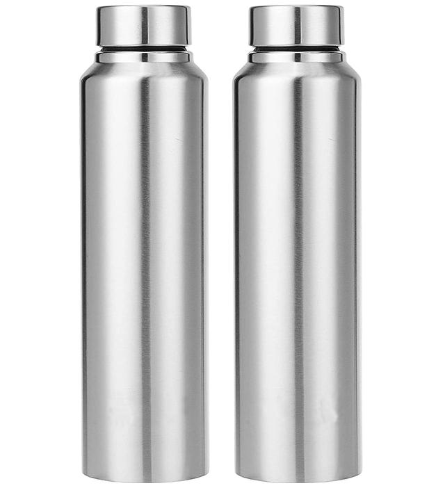 EX- Slim Stainless Steel Water Bottle, Set Of 2, 1 liter  Each