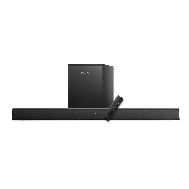 Philips Soundbar TAB5305, Wireless Subwoofer, 2.1 Ch, Bluetooth Enabled, Optical Connectivity,