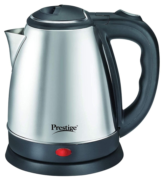 Prestige 1.5 Litres Electric Kettle (PKOSS 1.5)|1500W | Silver - Black| Automatic Cut-off | Stainless Steel