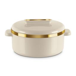 MILTON Curve 1500 Inner Stainless Steel Casserole, 1300 ml, Ivory | BPA Free | Food Grade | Easy to Carry | Easy to Store | Chapati | Roti | Curd Maker