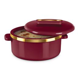 MILTON Curve Inner Stainless Steel Casserole Set of 3 (450 ml, 840 ml, 1300 ml), Maroon | BPA Free | Food Grade | Easy to Carry | Easy to Store | Chapati | Roti | Curd Maker