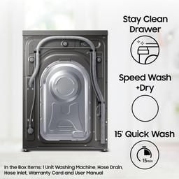 Samsung 10.5 Kg / 7.0 Kg Wi-Fi Enabled Inverter Fully-Automatic Front Load Washer Dryer (WD10T704DBX/TL, Inox, AI Control)