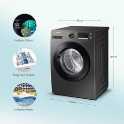 Samsung 9 kg, 5 Star, Digital Inverter Motor, Fully-Automatic Front Load Washing Machine (WW90T4040CX1TL, Hygiene Steam, Inox)