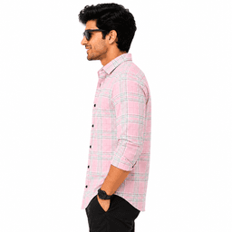 Men Pink  Regular Fit Checks Casual Shirt