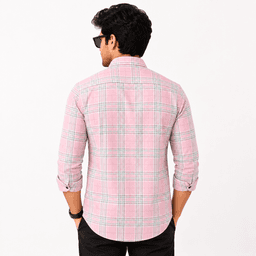 Men Pink  Regular Fit Checks Casual Shirt