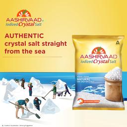 Aashirvaad Iodized Crystal Salt, Authentic Crystal Salt for Traditional Dishes, 1kg