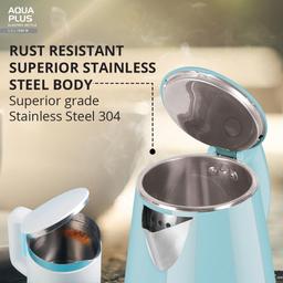 Havells Electric Kettle Aqua Plus 1250 Watts 1.2 liters , Double Layered Cool Touch Outer Body (Blue)