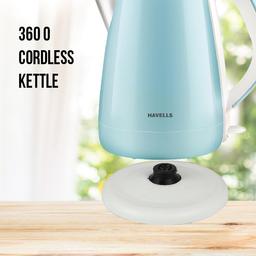 Havells Electric Kettle Aqua Plus 1250 Watts 1.2 liters , Double Layered Cool Touch Outer Body (Blue)