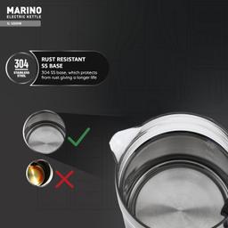 Havells MARINO Low Noise Glass Electric Kettle 1L|1200W Borosilicate Glass inner & Cool Touch Outer Body (Black)