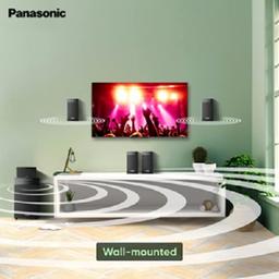 Panasonic SC-HT550GW-K 5.1 Ch Home Theatre with Real Surround Sound, 150 W, Bluetooth, USB, AUX, RCA, Powerful Subwoofer, Wall mountable Speakers, Remote for Volume & Bass Control (Black)