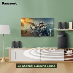 Panasonic SC-HT550GW-K 5.1 Ch Home Theatre with Real Surround Sound, 150 W, Bluetooth, USB, AUX, RCA, Powerful Subwoofer, Wall mountable Speakers, Remote for Volume & Bass Control (Black)