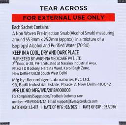 Liveasy Surgicals Alcohol Swabs Pack Of 100